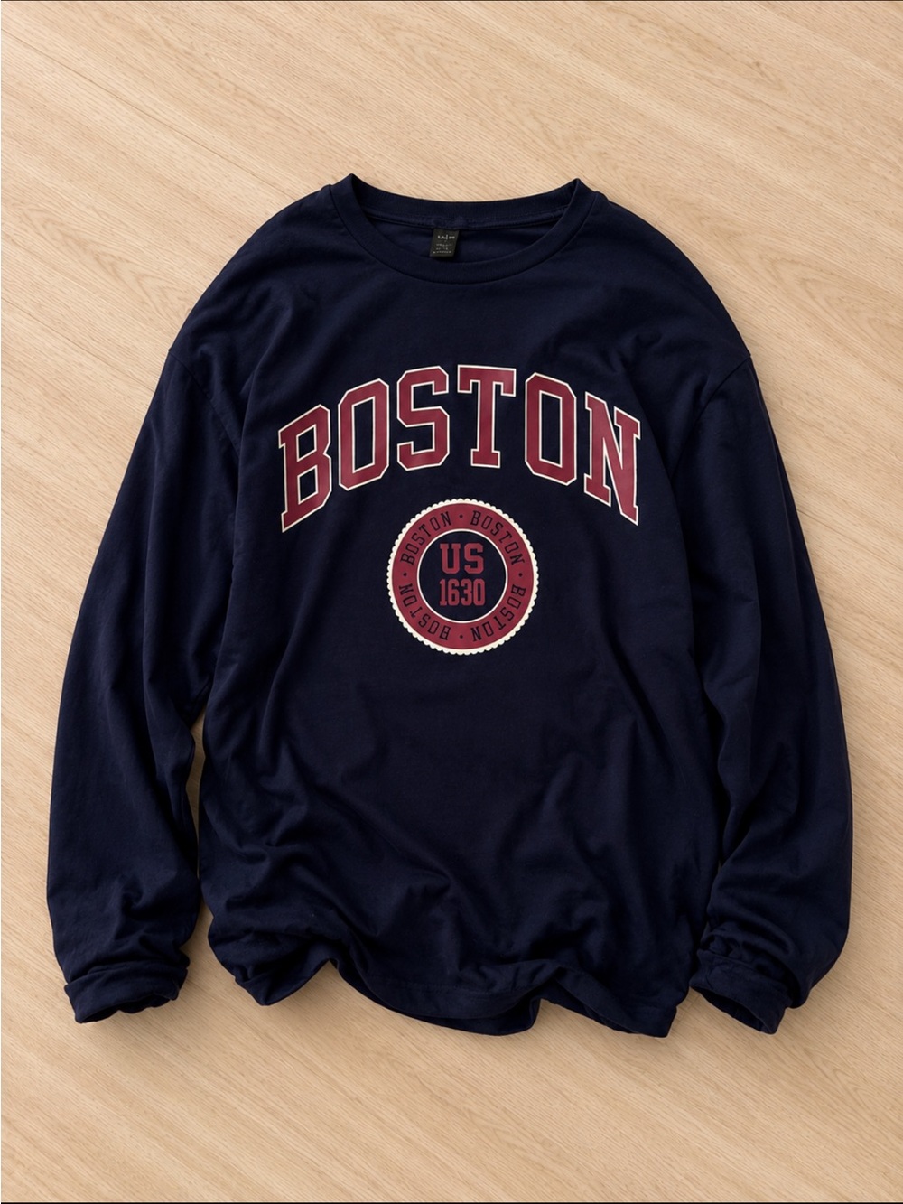 SHEIN Navy Crewneck Sweater with Red Graphic
